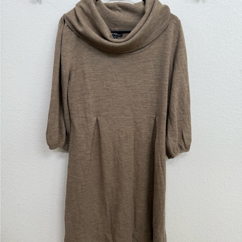 Alyx Brown Cowl Neck Sweater with Turtleneck Style